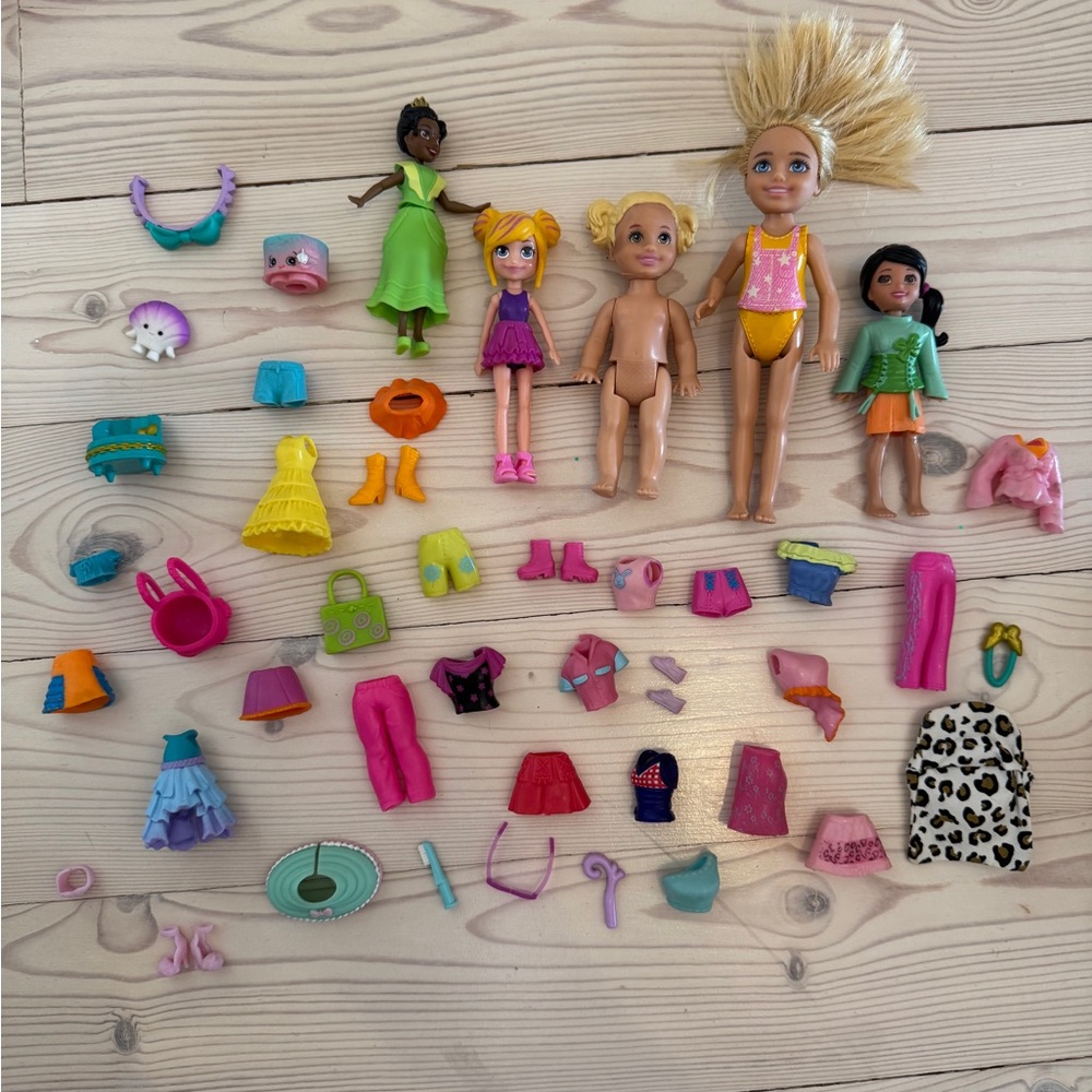 Polly Pocket Dolls Figures Colorful Doll Set with Accessories